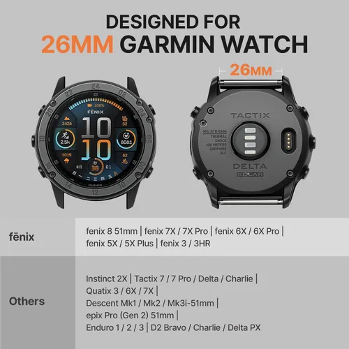 Miniatura 3 de Bandletic Compatible con Garmin Fenix 8 2.008 in 7X 6X 5X Correa de reloj – 1.024 in de ajuste rápido correa magnética de silicona para Fenix 7X 6X