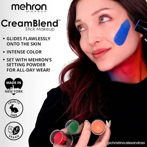 Miniatura 7 de Mehron Makeup CreamBlend Stick Pintura para la cara, maquillaje corporal y crema base Perfecto para Halloween.75 oz (21 g) (Verde)