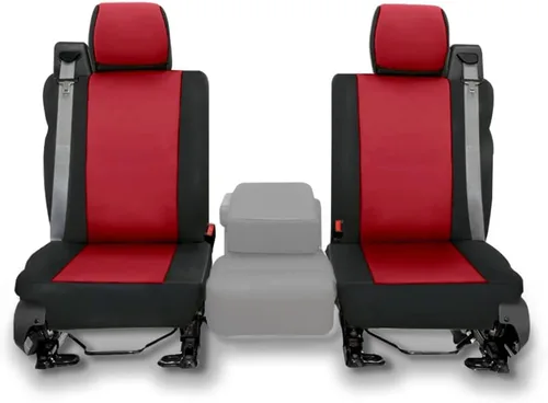CarsCover Fundas de neopreno para asientos delanteros de camioneta pick-up, ajuste personalizado, para Ford F150 2004-2008, lados rojo rosa y negro,