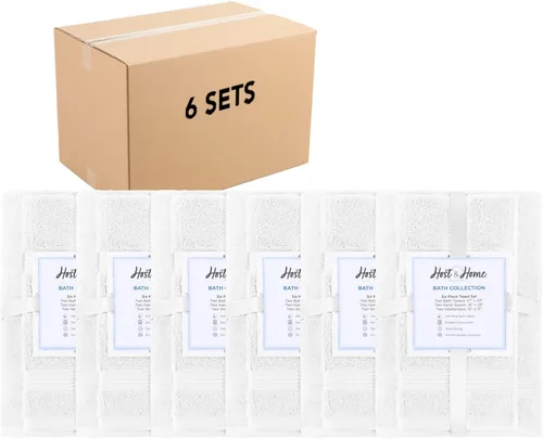 Miniatura 16 de Arkwright - Juego de 6 toallas de baño, 100% algodón súper suave, 600 GSM, de secado rápido y absorbente, artículos de lujo para el baño con 2 Lapis