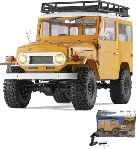 Miniatura 9 de EAZYRC X FMS 1/10 Toyota Land Cruiser FJ40 RS con camión RC con licencia azul, todo terreno impermeable 4WD 35T 550 Motor RC Crawler para adultos