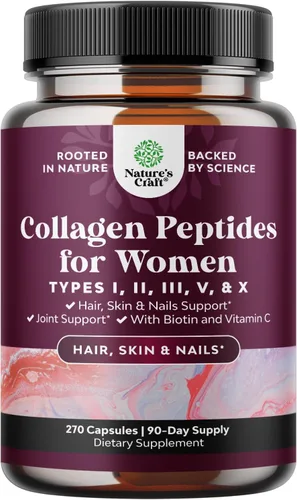 Miniatura 9 de Advanced Multi Collagen Complex – Ageless - Suplementos de péptidos de colágeno múltiple con tipo 1 2 3 5 y X y biotina para el cabello, la piel