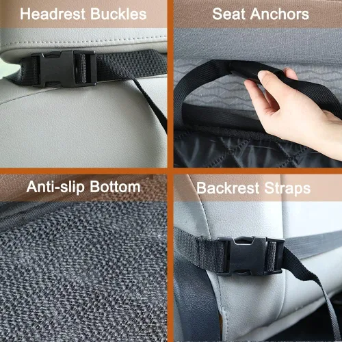 Miniatura 3 de 2 fundas de asiento delantero de automóvil para perros, a prueba de arañazos, funda antideslizante para asiento de automóvil para perros, funda