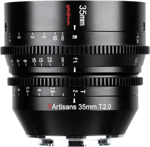 7artisans Lente Cine de gran apertura T2.0 de 1.378 in compatible con montura Leica/Sigma/Panasonic L Montaje en E (Sony)