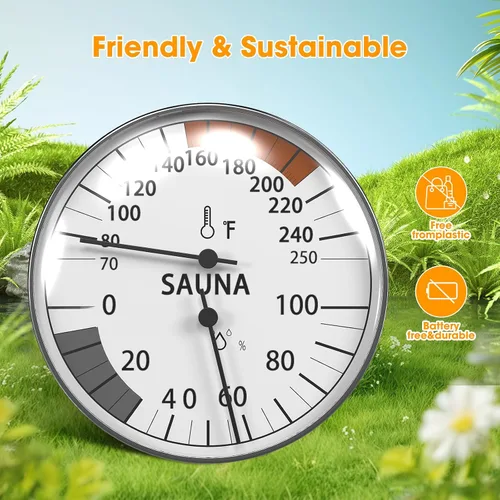 Miniatura 4 de Termómetro e higrómetro de sauna 2 en 1, monitor de humedad, accesorios de sauna para saunas de vapor infrarrojos, accesorios de sauna