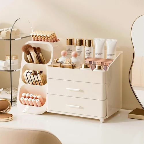 Miniatura 21 de Organizador de maquillaje con cajones para tocador, espacioso estuche de exhibición de cosméticos, solución de almacenamiento perfecta para tus