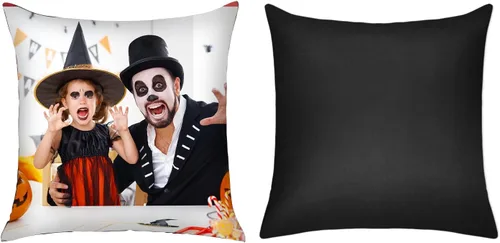 Coddsmz Juego de 2 fundas de almohada de sublimación, fundas de cojín de transferencia de calor, fundas de almohada de bricolaje para Halloween,