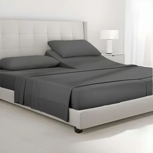 Miniatura 24 de SlumberWell Giza Sheets Twin - Sábanas de 100% algodón egipcio Giza - Juego de 4 piezas - Tamaño individual - Gris oscuro sólido