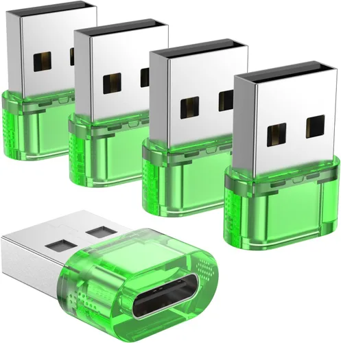 Miniatura 26 de Adaptador USB-A a USB-C paquete de 5 unidades, convertidor cargador USBC hembra a A macho, convertidor USB a USBC para iPhone 15 Plus Pro Max/Apple