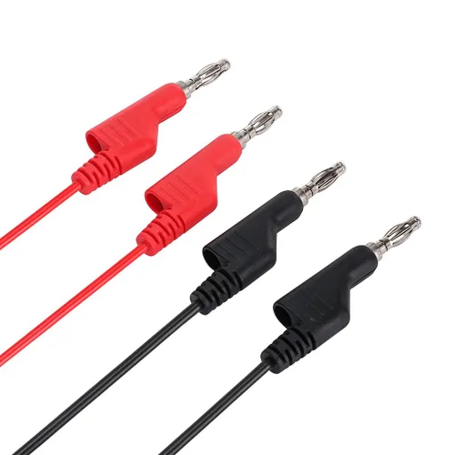 Miniatura 5 de Sumnacon Juego de cables de prueba de multímetro, enchufe apilable para gancho de prueba, enchufe de plátano a clips de cocodrilo, cable de prueba