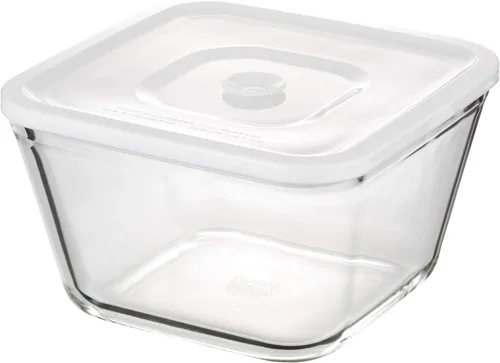 iwaki C3248HHMPW Contenedor sellado de vidrio resistente al calor, blanco, tamaño LL, ancho 7.5 x profundidad 7.5 x alto 4.3 pulgadas (7.5 x 7.5 x