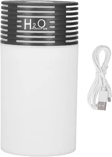 Colorido Mini Humidificador Portátil 2 Velocidades Auto Apagado USB 300ML para Coche Hogar Escritorio (Negro)