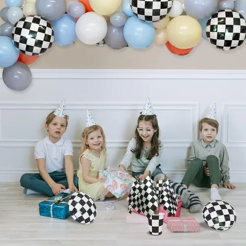 Miniatura 5 de 2 banderas a cuadros de 8 x 12 pulgadas, banderas de carreras en blanco y negro en palo, bandera de mano de Fórmula Uno F1 Racing con parte superior