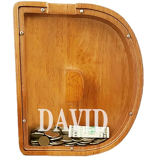 Miniatura 25 de Alcancia personalizada grande de madera con letras, alcancía para monedas, alcancía personalizada con nombre, puede ser utilizada como regalo de J