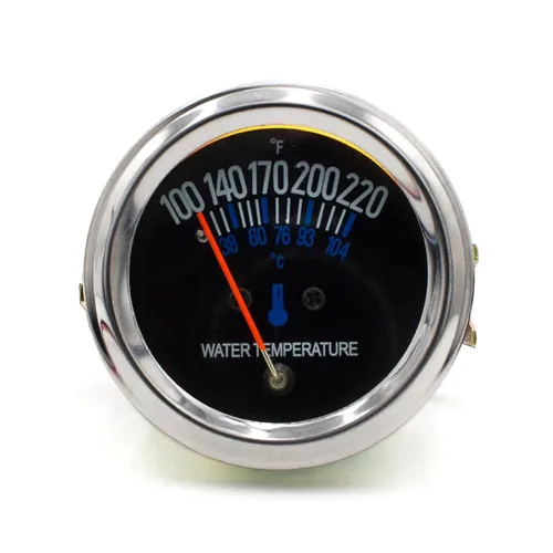 Miniatura 2 de 2inch 52mm 12V Mechanical Fahrenheit＆Celsius Water Temp Temperature Gauge Black Face Water Temp Meter with Light