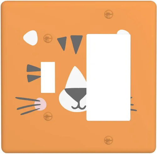 Miniatura 13 de Cubierta de interruptor de luz dúplex de elefante de dibujos animados de 1 banda, cubiertas de enchufe, placa frontal decorativa para receptáculo