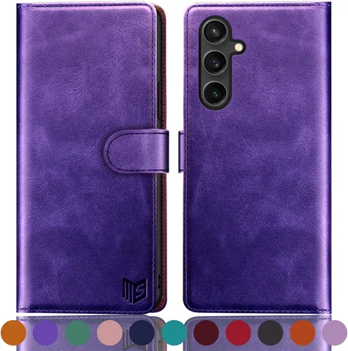 Miniatura 11 de SUANPOT Funda tipo cartera para Samsung Galaxy S23 FE con bloqueo RFID, tarjetero de piel sintética con tapa y tapa para teléfono para Samsung S23