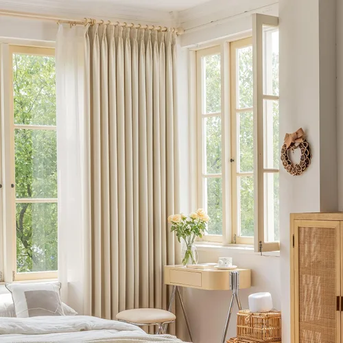 Cortina plisada para oscurecer la habitación con alzapaños para dormitorio, cortina plisada de color sólido con aislamiento térmico para cocina,
