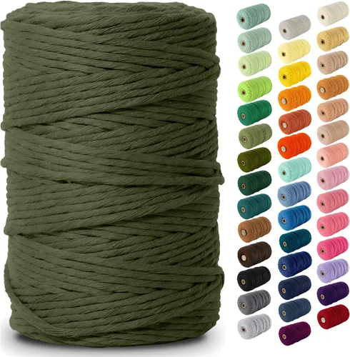 Miniatura 155 de Nook Theory - Cuerda de macramé de 3 mm, 220 yardas de cuerda de algodón, hilo de 4 mm y 5 mm, cuerda para manualidades, perfecta para colgantes