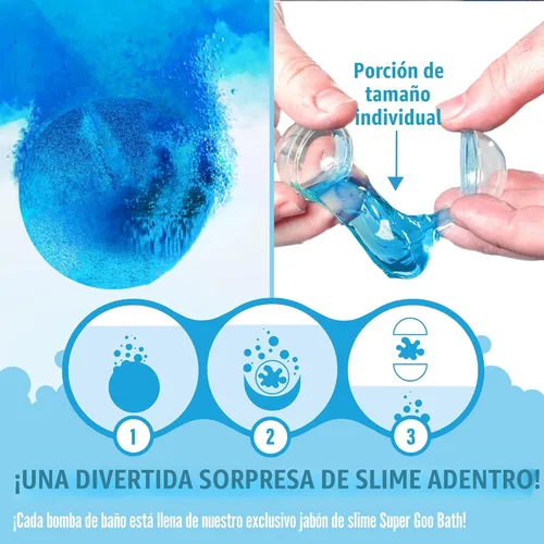 Miniatura 3 de Bombas de baño Tub Works Super Goo Slime 'Sorpresa', paquete de 6 Bombas de baño para niños con sorpresa interior No tóxico Jabón de slime