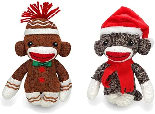 Miniatura 12 de Plushland Adorable calcetín de pan de jengibre de 6 pulgadas, perfecto para niños, adorno de Navidad de marionetas de color claro y vivo
