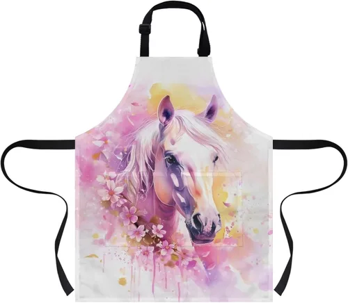 Miniatura 19 de doginthehole Delantal para niños con bolsillo para niños y niñas, delantales de chef ajustables con 2 bolsillos para cocinar, pintar