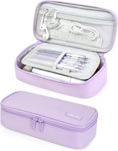 Miniatura 9 de YOKUMA Estuche para lápices, bolsa de lápices de gran capacidad, caja de lápices con cremallera estética, suministros de regreso a clases