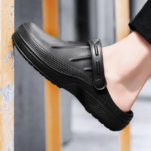 Miniatura 2 de Zapatos de chef unisex antideslizantes para trabajo, impermeables, con puntera cerrada, zuecos de cocina, restaurante, servicio de alimentos