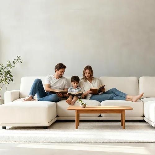 Miniatura 7 de Sofá modular de 79 pulgadas para sala de estar pequeña, sofá moderno en forma de L con otomana, juego de sofá de felpilla de 3 piezas para muebles