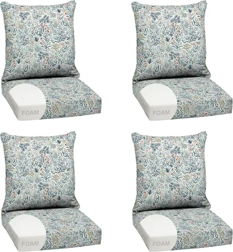 Miniatura 38 de Arden Outdoor Deep Seat Cushion Set, 24 x 24 pulgadas, Cojín para patio resistente al clima, a la lluvia y a la decoloración para silla, sofá y sofá