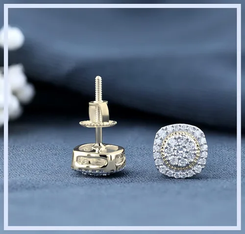 Miniatura 3 de Dazzlingrock Collection Pendientes redondos de diamantes blancos de 0,30 quilates
