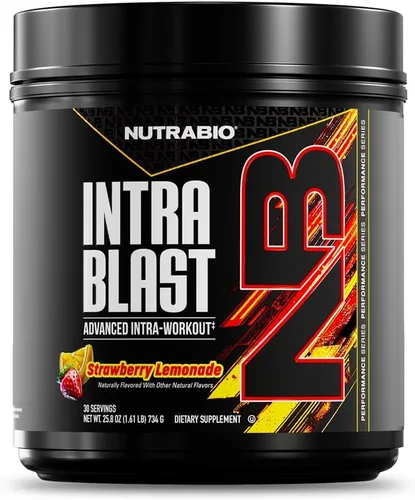 Miniatura 10 de NutraBio Intra Blast BCAA Polvo de Suplemento de Aminoácidos, Mezcla de Electrolitos e Hidratación, Intra, Pre Entrenamiento y Recuperación