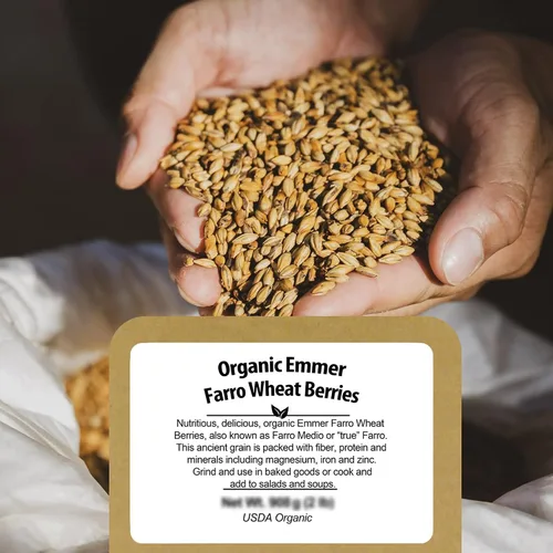 Miniatura 5 de Be Still Farms Farro Grain orgánico (4.8 libras) – Bayas de trigo integral Emmer a granel – Granos antiguos ideales para sopa, ensalada, harina
