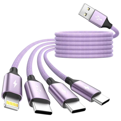 Miniatura 10 de Cable de carga múltiple, cable de carga 3 en 1 para múltiples dispositivos, cable USB universal con tipo C/IP/micro USB para iPhone