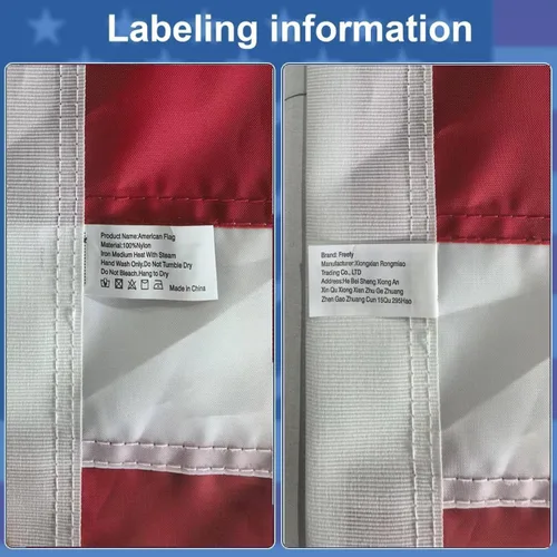Miniatura 6 de Bandera estadounidense con manga para mástil de 2.5 x 4 pies estilo Pole Sleeve - Estrellas bordadas, rayas cosidas, protección UV, banderas de 2.5