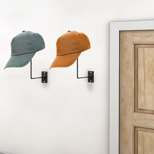 Miniatura 5 de TiciKim Paquete de 4 soportes de metal para sombreros de vaquero, colgador de sombreros de pared para exhibición en la pared, organizador