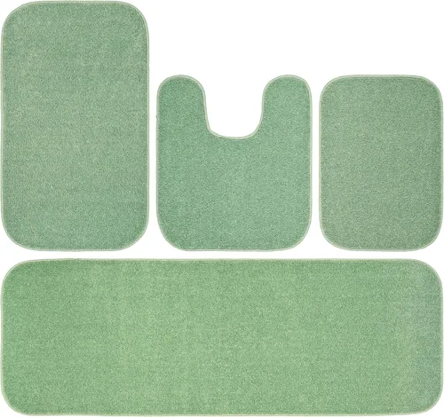 Miniatura 16 de Garland Rug Gramercy - Alfombra de baño rectangular lavable de polipropileno de felpa de 20 x 34 pulgadas, color azul lavabo, suave, absorbente