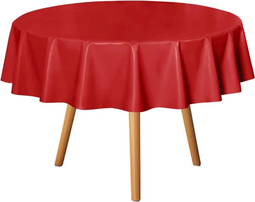 Miniatura 35 de sancua - Mantel rectangular de PVC 100 % impermeable, 54 x 54 pulgadas, vinilo a prueba de aceite, derrames, fácil de limpiar con un paño, para Beige
