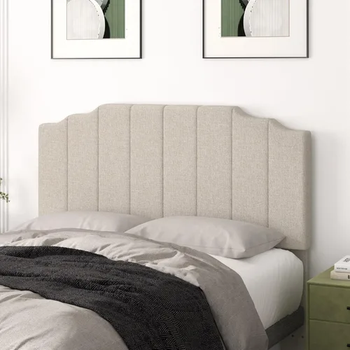 Miniatura 12 de Befurtori Cabecera Solo Tamaño King, Cabecera de Terciopelo Montada en Pared King para Cama Ajustable Cabecera Moderna Tapizada Fácil Montaje, Gris