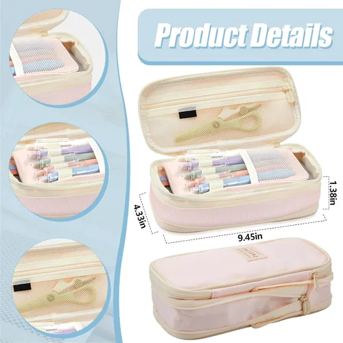 Miniatura 5 de Jutom Kit de Anotar Libros Estético de 39 Piezas con Estuche de Lápices, Marcador, Estuche Transparente, Notas Adhesivas, Gel, Bolígrafo, Rosa