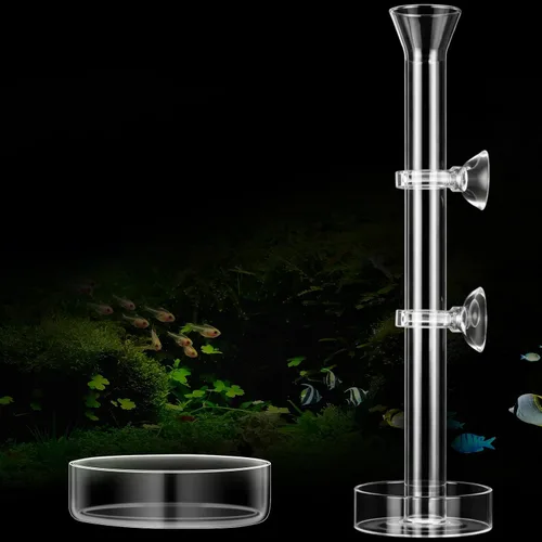 Miniatura 9 de Chengu Juego de 3 tubos y platos de alimentación de camarones, tubo de alimentación de camarones de vidrio de 8 pulgadas y 2 cuencos de acuario
