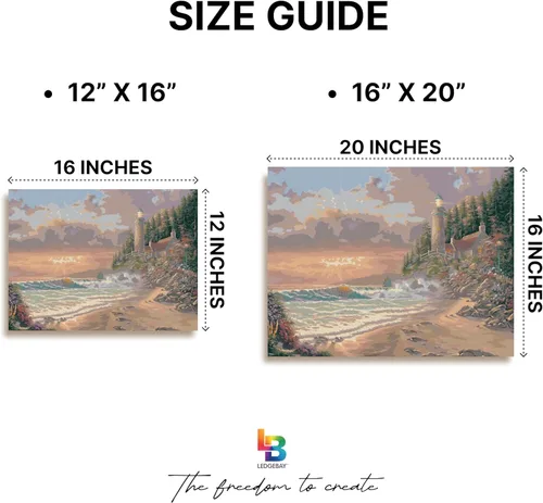 Miniatura 5 de Ledgebay - Kit de pintura por números DIY para adultos en lienzo enmarcado: kit de pintura por números de principiante a avanzado, los kits incluyen