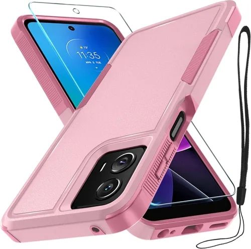 Miniatura 41 de Funda compatible con Moto G 5G 2024, cuerpo completo, resistente, resistente, a prueba de golpes, con correa de cordón, protector de pantalla