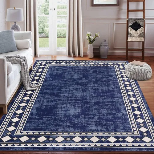 Miniatura 31 de WESTLOOM Alfombra de pasillo de 2 x 6 pies, lavable, moderna, con bordes, antideslizante, resistente a las manchas, borde geométrico, alfombra