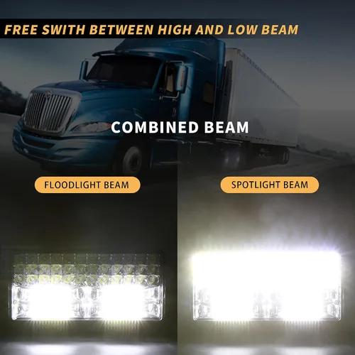 Miniatura 2 de HUSUKU Luz de trabajo LED para camioneta, de 9 pulgadas, 12-80V, 84 LED, 32000 lm, 250 W, combo de haz puntual y de inundación, luz LED impermeable