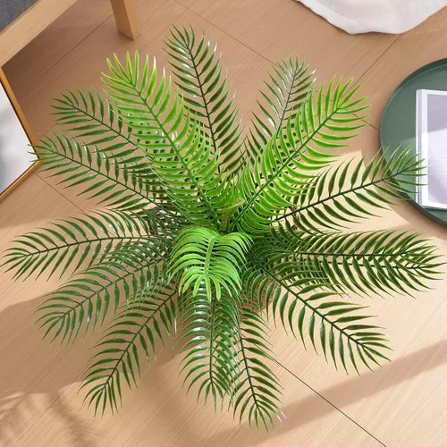 Miniatura 3 de CATTREE Planta artificial de palmera, plantas tropicales falsas con hojas de plástico de vegetación sintética, arbustos de helecho boston bushe