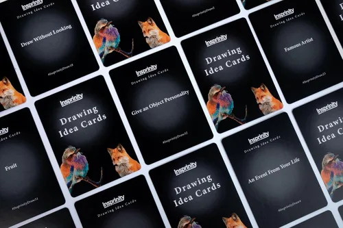 Miniatura 2 de Tarjetas de ideas de dibujo creativo, juego de 72 indicaciones artísticas únicas