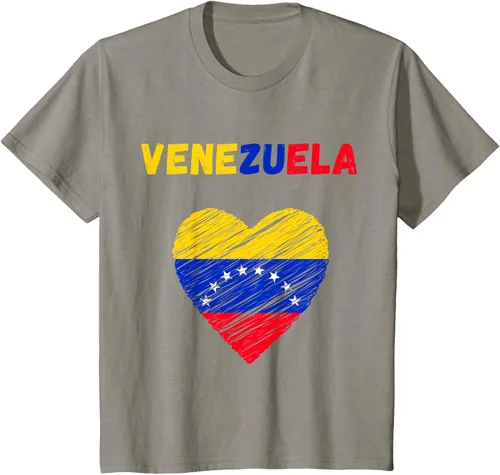 Miniatura 38 de Camiseta con la bandera venezolana con corazón de Venezuela, Negro