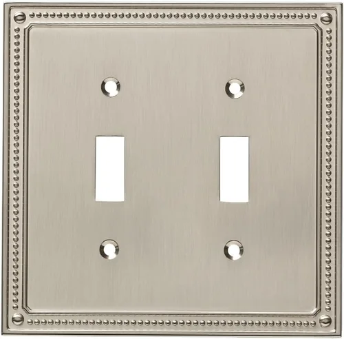 Miniatura 13 de Marco cobertor clásico de pared para interruptor de luz único con diseño de bolitas Franklin Brass, Plateado, W35065-SN-C