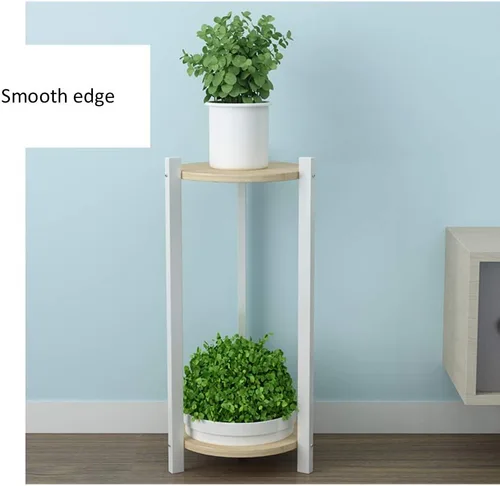 Miniatura 4 de Diseño de doble capa interior de soporte de flores,Soporte de maceta de madera maciza,Sala de estar Balcón Planta Soporte impermeable a prueba